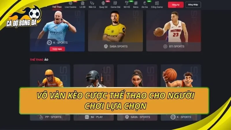 Vô vàn kèo cược thể thao cho người chơi lựa chọn